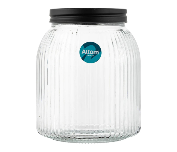 Altom Pojemnik szklany relief z pokrywą 1,3 l czarny - 1580559 - zdjęcie 4